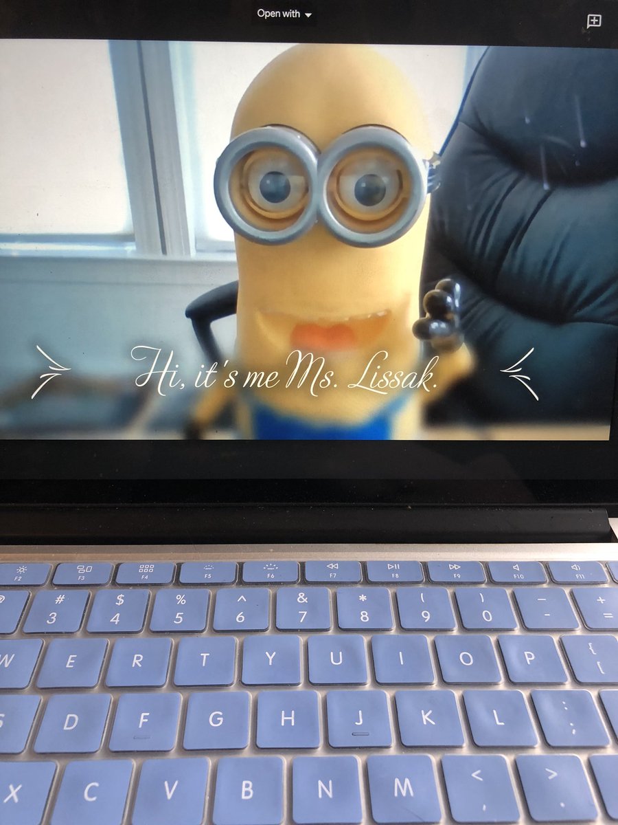 Imagine my surprise to open Google Classroom to find that not only did my co-teacher make a video for the class, but also that I apparently have a cameo in said video. Am I looking a little yellow to you or is it just me?