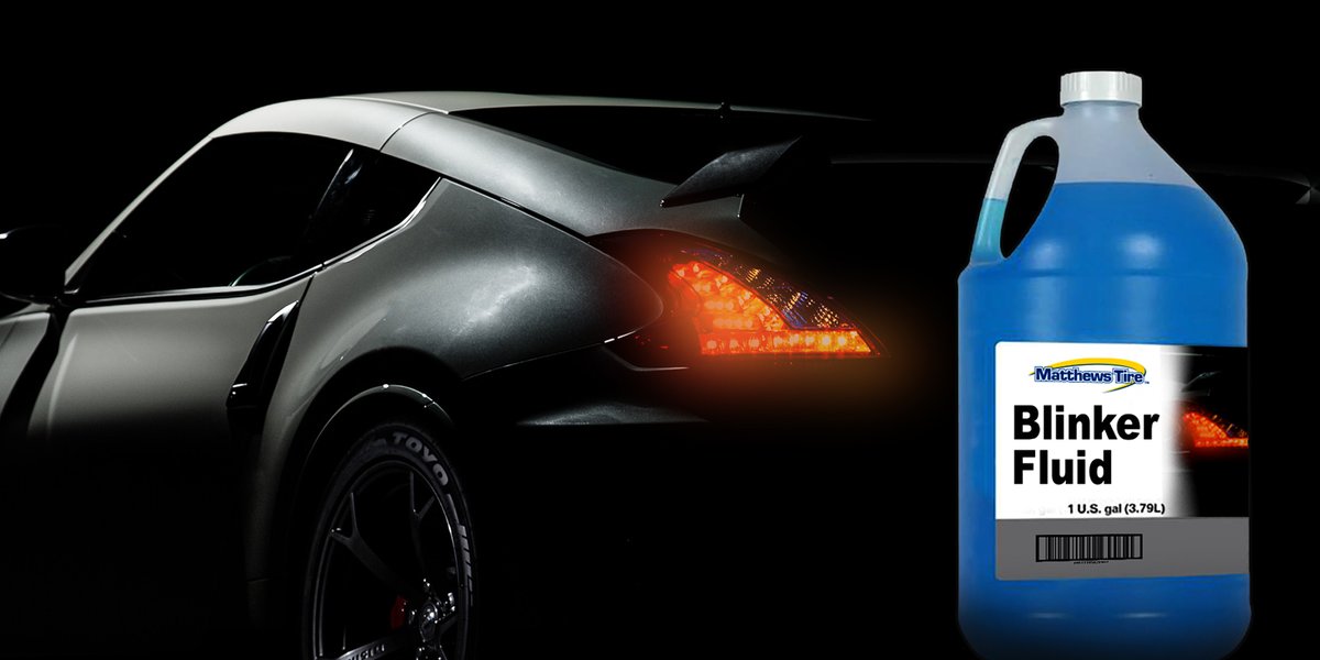MatthewsTire's tweet photo. Make sure your blinker fluid is checked regularly! Bring your car in today for a complimentary blinker fluid analysis. 
#WeKeepYouRolling https://t.co/EKAfG7Esoy