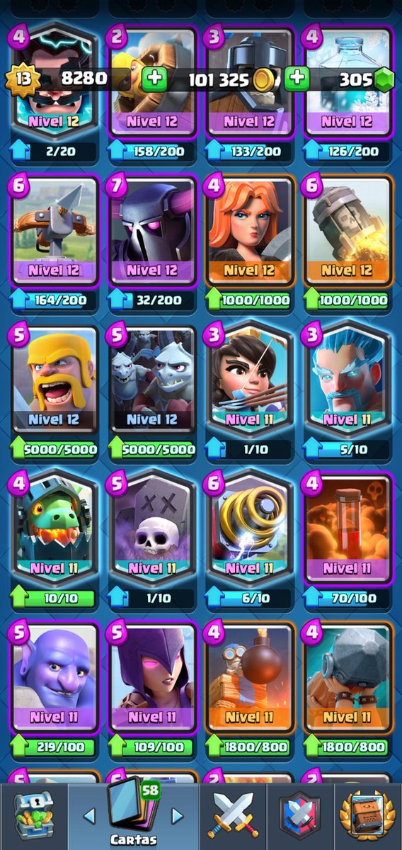 Vendo mi cuenta con 28 cartas max