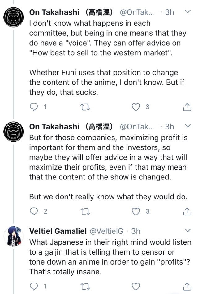 Imagine thinking that subbing to services known for having staff blocking paying fans with legit complaints would be what allows you to protect the integrity of works when adapted into anime, instead of boycotting by voting with your wallet and not paying into narrative changing.