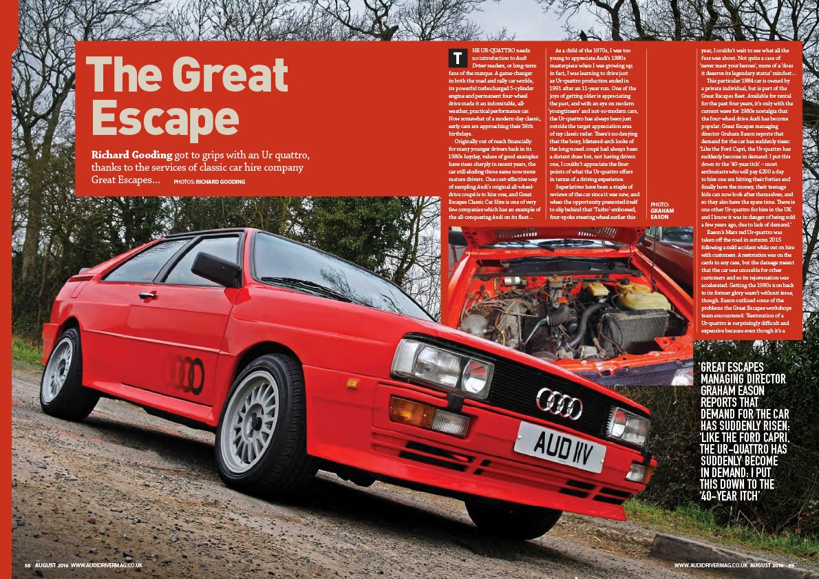 @thecargazetteuk I was very lucky to drive the car that <a href="/classiccardays/">Classic Driving Days</a> used to look after a few years ago. It certainly lives up to the billing, and it was easy to see why it was so victorious. One of the greats. #Audi