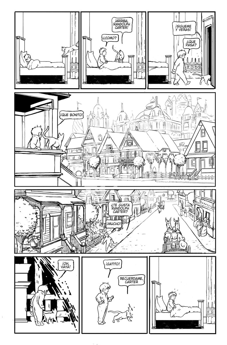 BennazarPalma's tweet photo. Hasta que termine la cuarentena publicaremos una página diaria de KADATH, adaptación de la novela de H.P. #Lovecraft by Sanna, Salomon y Flórez 
Aunque estemos encerrados todavía podemos soñar.
#yomequedoencasa #quedateencada #comics https://t.co/38toGCTyTO