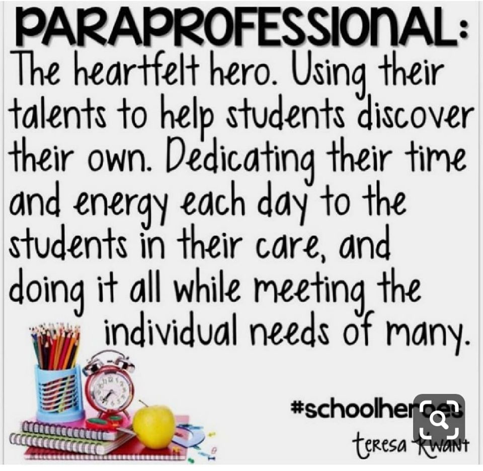 Wishing all our wonderful Paraprofessionals a Happy Paraprofessional Day!!! Thank you for all your hard work and dedication, you truly make a difference in the lives of all of our children!! #rockstarparas