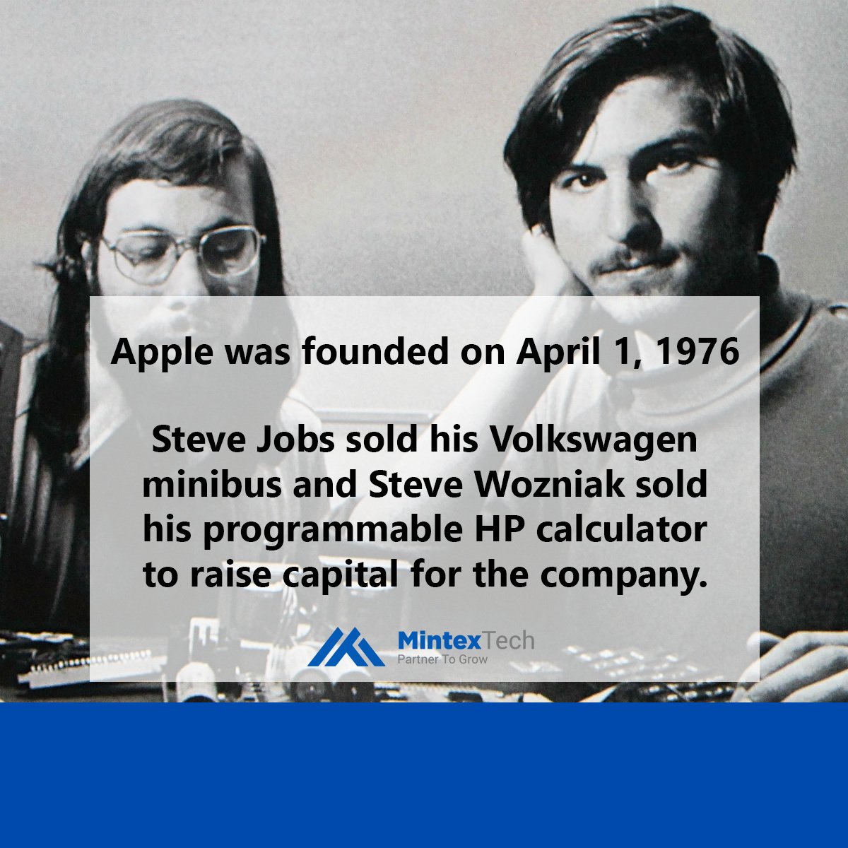 mintex_tech's tweet photo. 44 years ago today, on April 1, 1976, #SteveJobs, #SteveWozniak, and #RonaldWayne signed a contract founding the #AppleComputer Company. 

#wednesdaymotivation #wednesdaywisdom #coronavirus #covid19 #applytoday #stay_home #stay_at_home #april2020 #ITstaffing #MintexTech https://t.co/Ve8Qi4UWIe