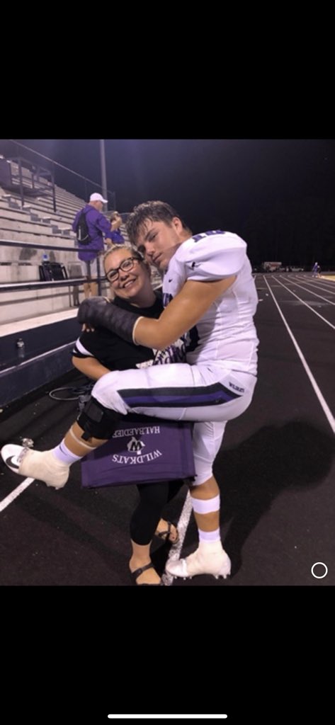 Mhalbaedier's tweet photo. Happy birthday to my football loving, super social, hot mess 10th anniversary present @HalbaedierJace   I love you more than words can say! https://t.co/FMGniy3dKI