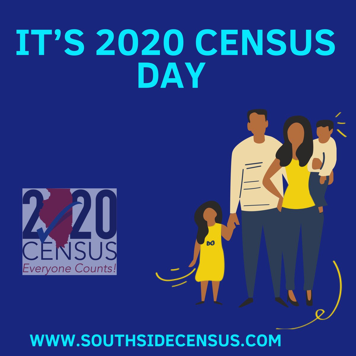 southsidecensus's tweet photo. It’s 2020 Census Day. Go to https://t.co/DBwoi0xljd to complete your survey today. 

#2020census
#becounted https://t.co/NaImAMxHs6