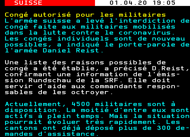 Congé autorisé pour les militaires