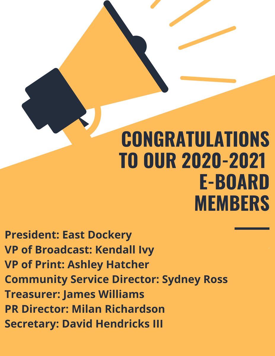 NCAT_NABJ's tweet photo. Congratulations to our new e-board for the 2020-2021 academic school year! 

Thank you so much to everyone for applying, we can’t wait to see what you all have in store. #NCAT https://t.co/lfWfHhx0zT