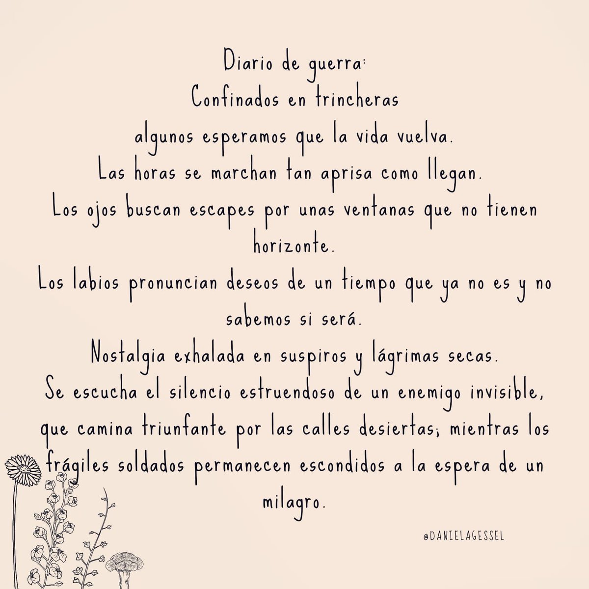 DanielaGessel's tweet photo. #YoMeQuedoEnCasa #COVIDー19 #cuarentena #PoesiaParaUnaCuarentena #poemasParaUnaCuarentena #Resistire #ResistireCADENA100 #BienvenidoAbril #FelizMiercoles #PandemiaMundial https://t.co/M9DA9OhPyM