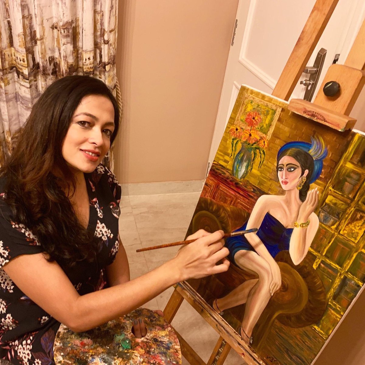 DrRamyaMohan's tweet photo. Art and soul :) #Oils #stayathome #ArtduringCOVID #Art #Music #CAPE #CAPEforheath #Arts #Creativity #CreativeArt #Medicine #Covid #Coronalockdown #quarantineart #lockdown #soul #drramyamohan #ramyamohan #drramya #cape #capeforhealth https://t.co/2hhKUJU7vV
