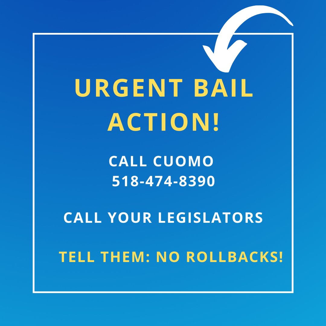CCA_NY's tweet photo. 🚨WATCH IT HERE🚨 If you missed today's emergency bail reform rally, watch it NOW: https://t.co/2AEJ6Uhovc.

Then CALL &amp; TWEET @NYGovCuomo and @AndreaSCousins: do not pass a secret law to jail thousands more people pretrial. Tell @CarlHeastie to keep fighting!

#NoRollbacks https://t.co/R91oGpilmx