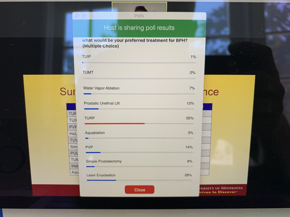 drjnwarner's tweet image. @mborofsk giving a great talk on #bph for the UCSF #COViD project. TURP preferred by participants. TURP to bipolar enucleation is an easy transition! Any size prostate #flattenthelearningcurve #EEP #BiPoLEP @DongNguyeb @trwherrmann @lindsayahampson