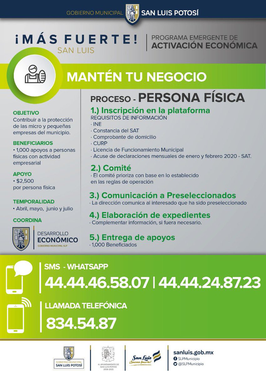 sisebastiansi's tweet photo. Ante la contingencia por el COVID-19 aquí están los  programas municipales  de apoyo. ✌🏻Sin intermediarios, transparentes, constantes y sonantes. A participar: 

https://t.co/nJuaAFkeWU 

@navaslp @SLPMunicipio https://t.co/jzd3VPBUYh