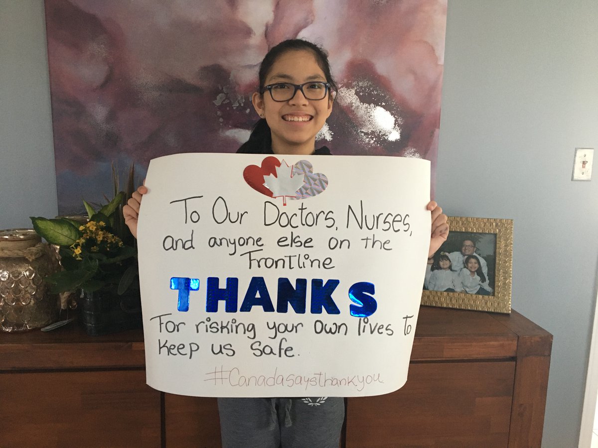 mmedin17's tweet photo. @CanadaThanksYou In appreciation to all Canadian healthcare professionals who work on the frontline and are saving our lives! #canadasaysthankyou @SBNycdsb #grade8 #Martina https://t.co/p2t5hMW5ol