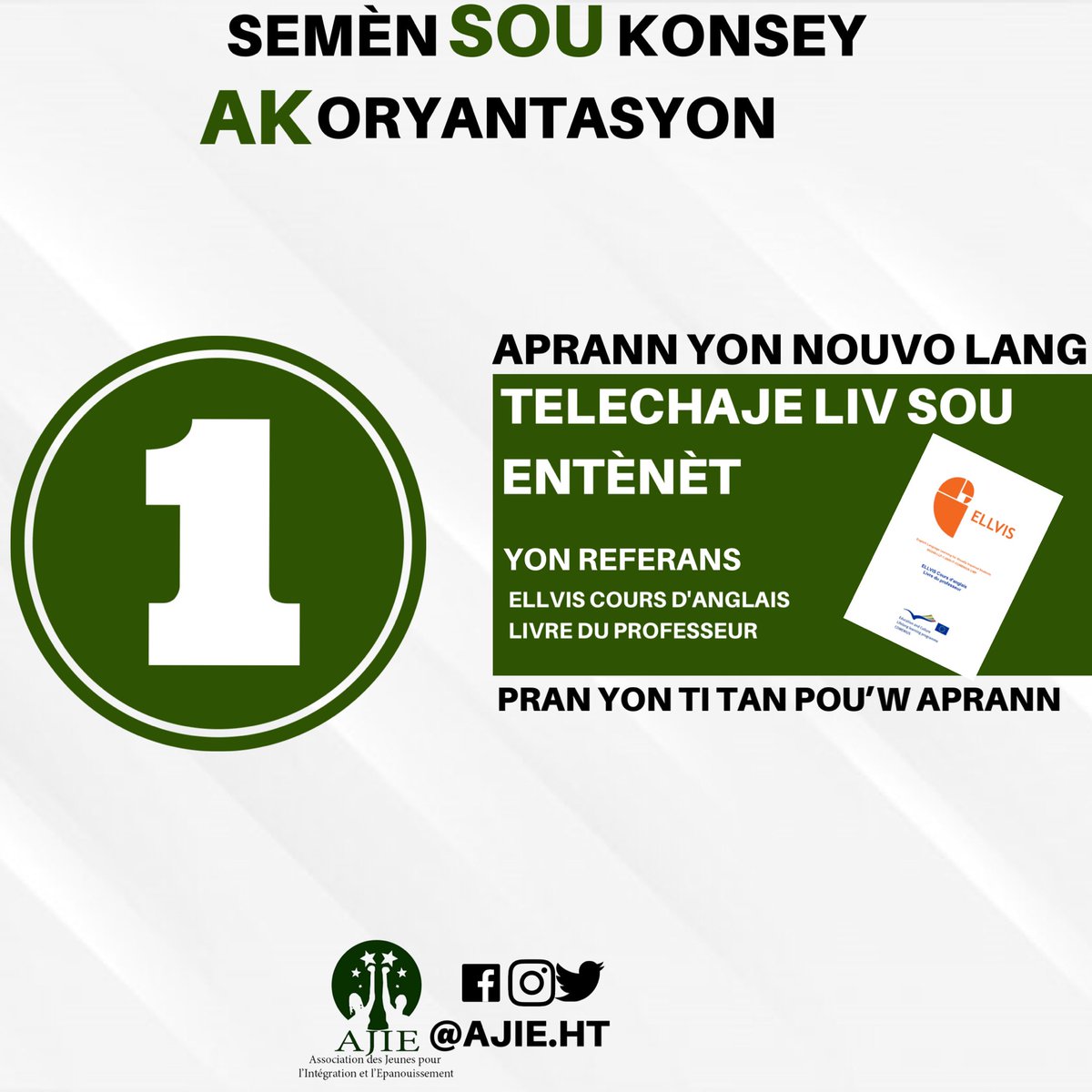 Charmay2621's tweet photo. Gen anpil opotinite nan aprann nouvo bagay
Pran yon ti tan pou ou aprann!
#AJIEHT #Konfinman https://t.co/1LGhtNfNcU