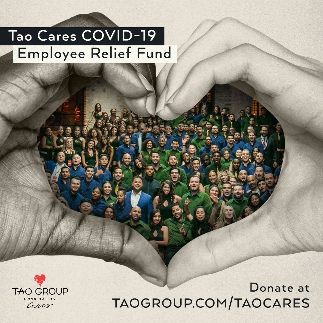 We are now live with the Tao Cares Relief Fund, a pending 501C-3 non-profit, which has been established to support our current and former team members impacted by the COVID-19 pandemic.  Please help support our extended family by making a donation today.