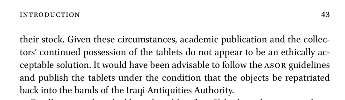 Alstola ends up going further: he suggests that the tablets should not have been published without following the guidelines of the ASOR cuneiform exception -- that is, repatriating them to Iraq.