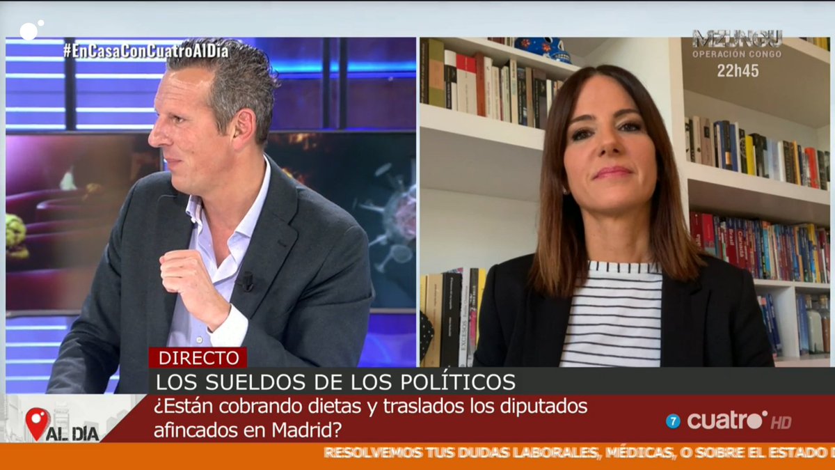 tiempotiempotv's tweet photo. #EnCasaConCuatroAlDía @PratSandberg, de los políticos: "¿Cómo es posible que continúen cobrando dietas de manutención y desplazamiento si estamos confinados en casa?" https://t.co/5c9F7KTNUK https://t.co/otS2qoCdwm