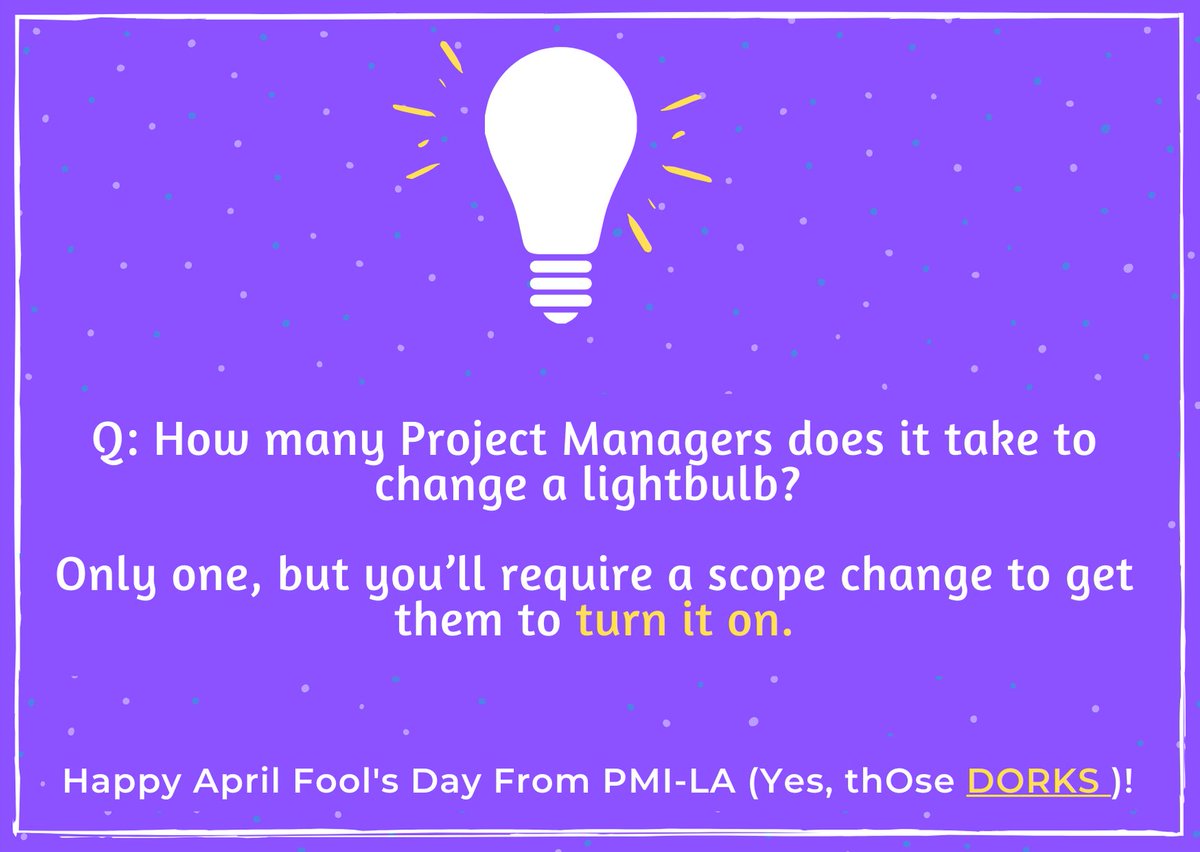 pmi_la's tweet photo. Happy April Fools Day, from PMI-LA! 🤪   https://t.co/7mty4HgR0d https://t.co/LbcU89RhpH