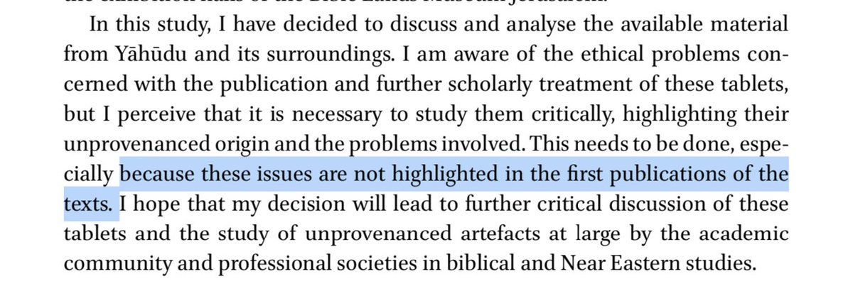 So how does this affect Alstola's own study?This is where he shifts. He now suggests that, since this is not a first publication of texts, they are free to publish -- especially since the initial publications did *not* discuss the problems of lack of provenance, as he has done.