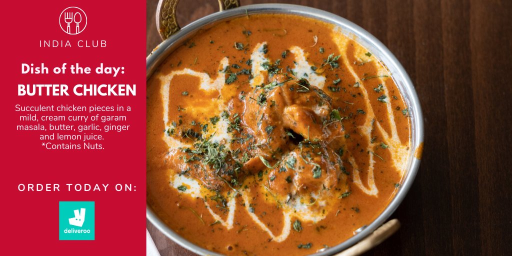 saveindiaclub's tweet photo. Fancy a mid-week treat? We recommend our succulent Butter Chicken! Order today via Deliveroo!: https://t.co/Ku8D7Z2YUh
#indiaclub #theindiaclub #contactlessdelivery #delivery #takeaway #indiandelivery #indianfood #deliveroo #HumpDayMotivation #midweektreat #chicken https://t.co/iU9jwR3f8b