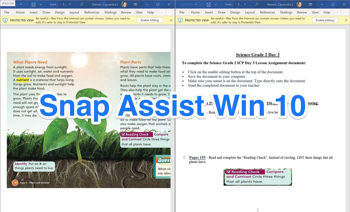 Cass_Stewart's tweet photo. Wanting to see the textbook doc/PDF & Word Doc at the same time? Split your screen to see BOTH! #VCSICP
๐ฒ On an iPad use this to help: https://t.co/8PsCgbgRlY
๐ฅ On a Mac use this: https://t.co/EKZ9xp9UC0
๐ป On a laptop with Windows 10 use this: https://t.co/wYNYpD0uYv https://t.co/Nkn2Wk1fsD
