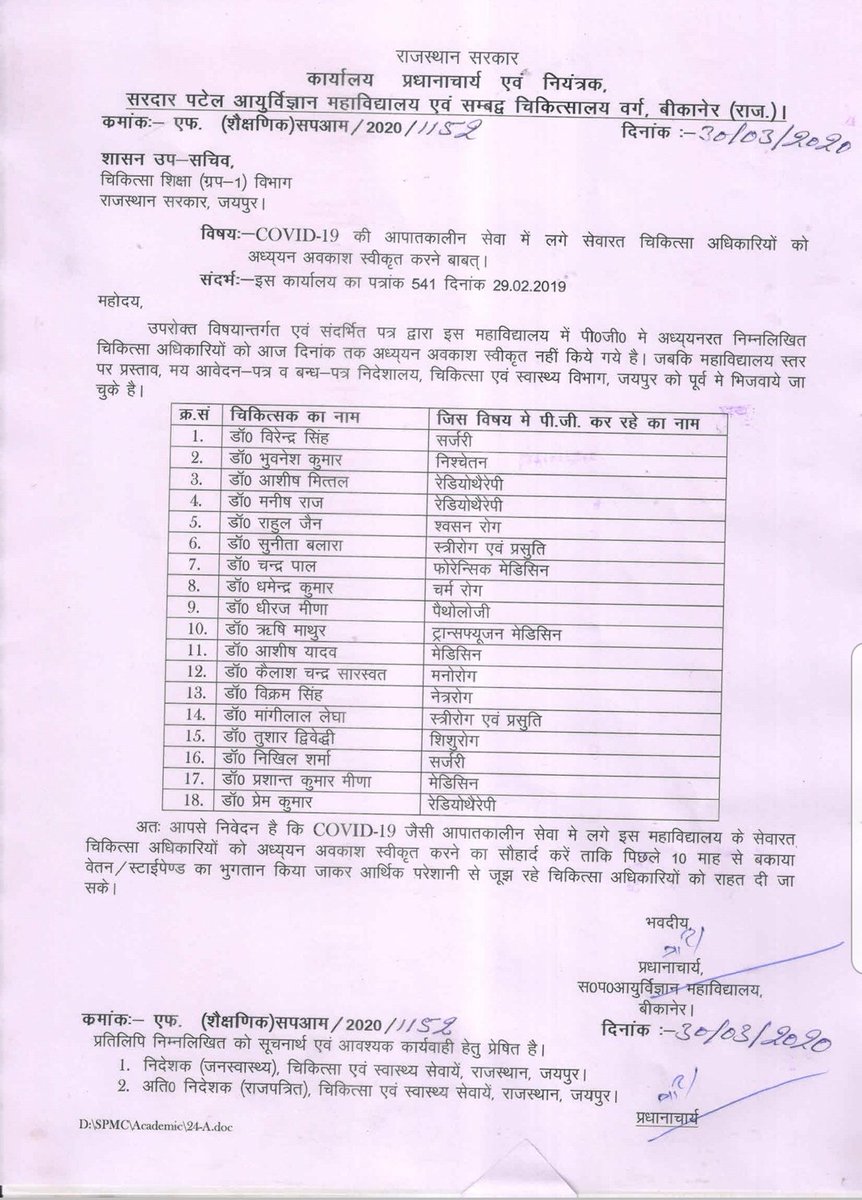 aolrahul28's tweet photo. @ashokgehlot51 @SachinPilot @RaghusharmaINC @RajCMO @aajtak @zeerajasthan_ @News18India @News18Rajasthan 
In this time of Corona Pandemic Please help doctors by giving their 10 months pending salary https://t.co/aGK2pjlidt