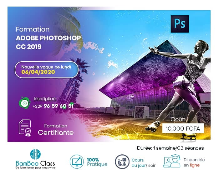 AkoredeChanou's tweet photo. FORMATION ADOBE PHOTOSHOP CC 2019.
Vous découvrirez à travers cette formation les outils modernes et performants du logiciel Adobe Photoshop CC 2019.

#Bamboo #Class
Se faire former pour mieux vivre
Inscrivez-vous
https://t.co/GB4G0E5F88
#Graphiquedesign
#graphiste #Photoshop https://t.co/Sj99SFpwMw
