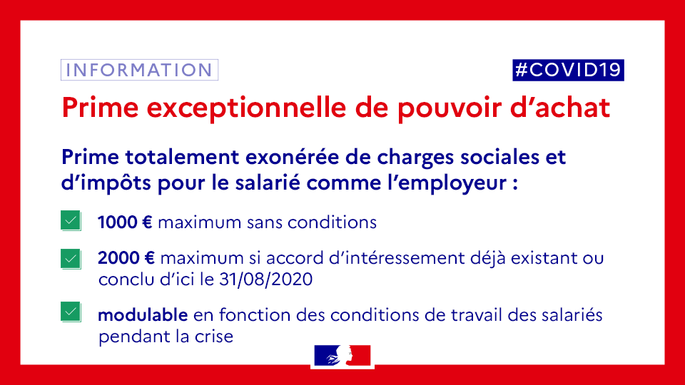Pour récompenser les salariés qui travaillent afin que les Français puissent continuer à vivre au quotidien, les entreprises pourront verser une prime totalement exonérée de charges sociales et d’impôts pour le salarié et l’employeur.
#coronavirus