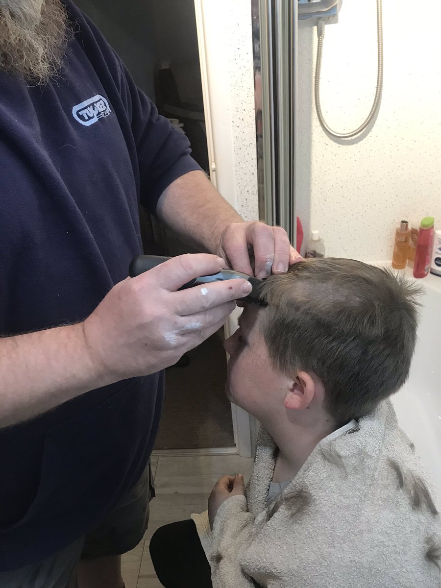 dawnegreen1's tweet photo. @JoeMarler when your son convinces your husband to give him a Marler hair do! 😂 https://t.co/JYj6MTDzsW