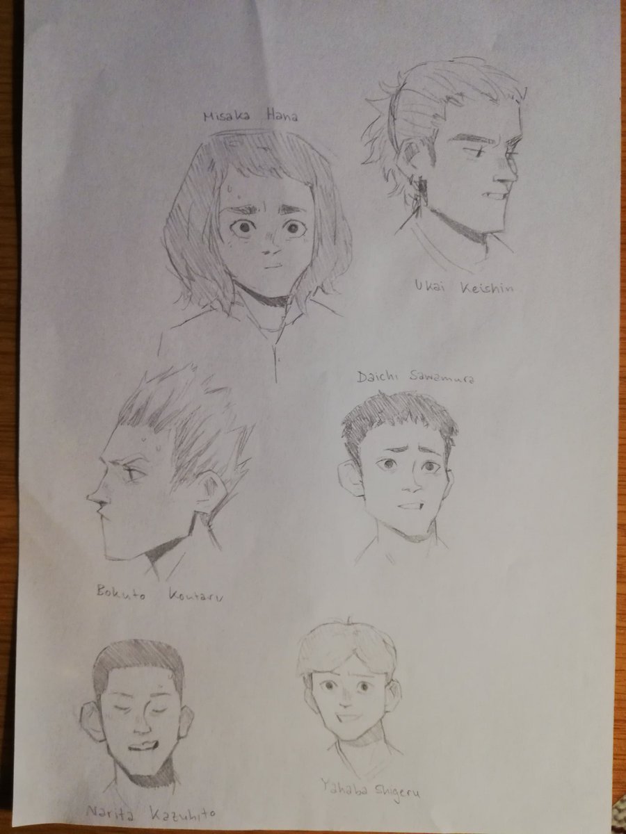 did i a challenge with my little sister where we doodle randomly selected #haikyuu characters <3 