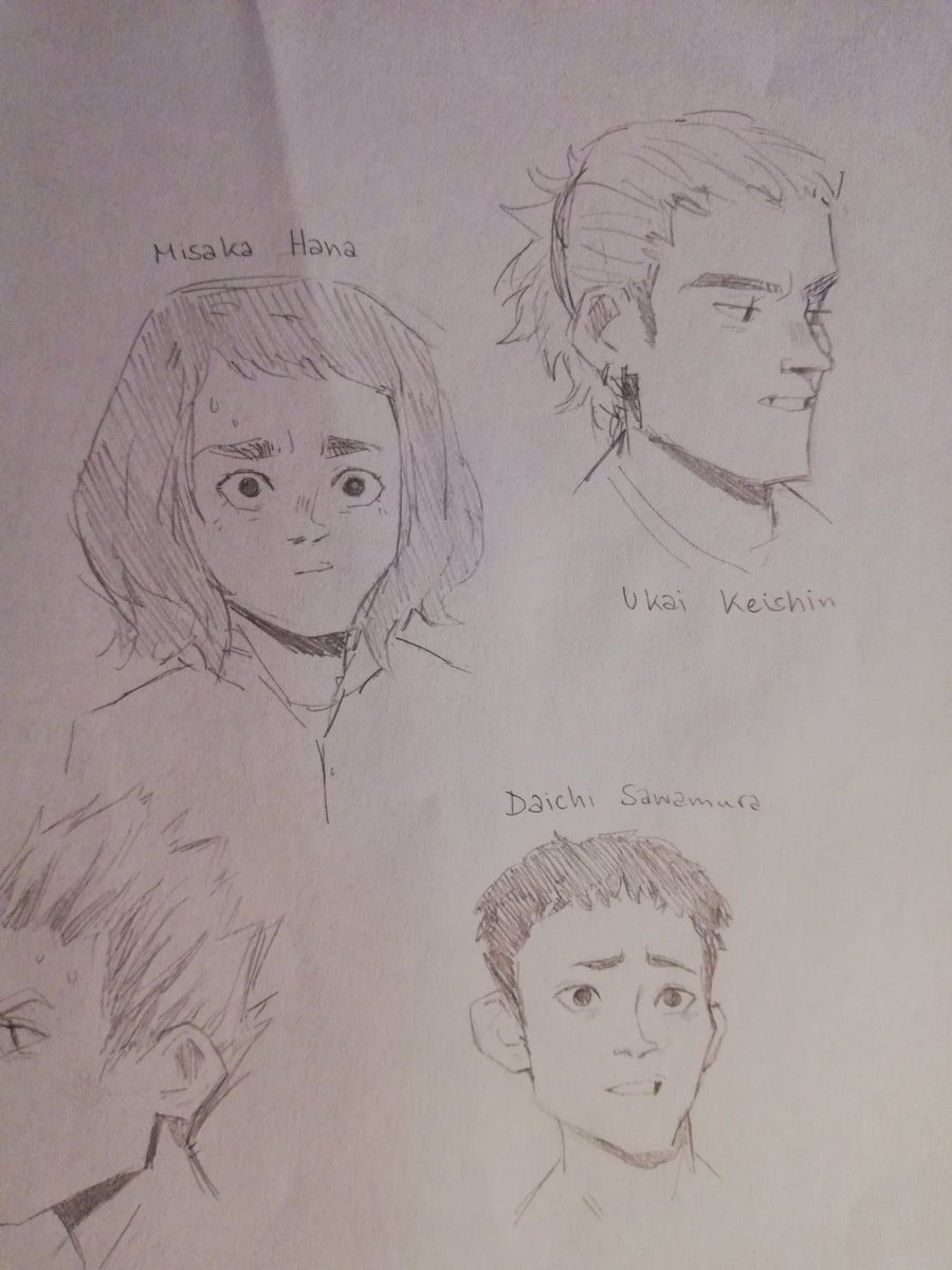 did i a challenge with my little sister where we doodle randomly selected #haikyuu characters <3 