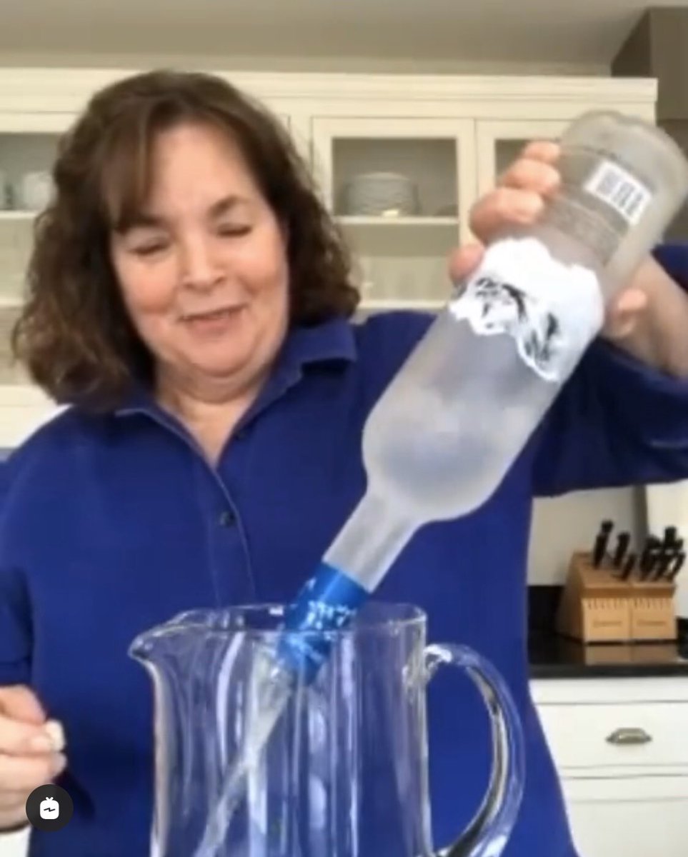 moremichael's tweet photo. Ina Garten just went on Instagram live at 9am to make a big ass cocktail and told everyone “it’s always cocktail hour in a crisis” and for the first time in 2 weeks, I finally feel seen. https://t.co/cyHe7b1vgV