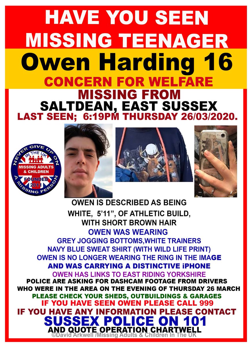 andrewtghill's tweet photo. Hard to imagine having to go through this at the best of times, let alone now. Please help find missing teenager #OwenHarding if you can. https://t.co/2QQsIzaR93 https://t.co/k85HRIvCW4