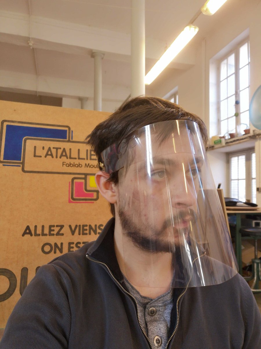 ⏩ Début de la fabrication de visières de protection contre le covid-19 en concertation avec <a href="/Villedemoulins/">Ville de Moulins</a>  et <a href="/CHMOULINSYZEURE/">Centre Hospitalier de Moulins-Yzeure</a>  💪

Un grand MERCI à #PGDis pour le don du matériel !! 👍
Pour la commande c'est par ici --->> frama.link/Z6qs7rhD