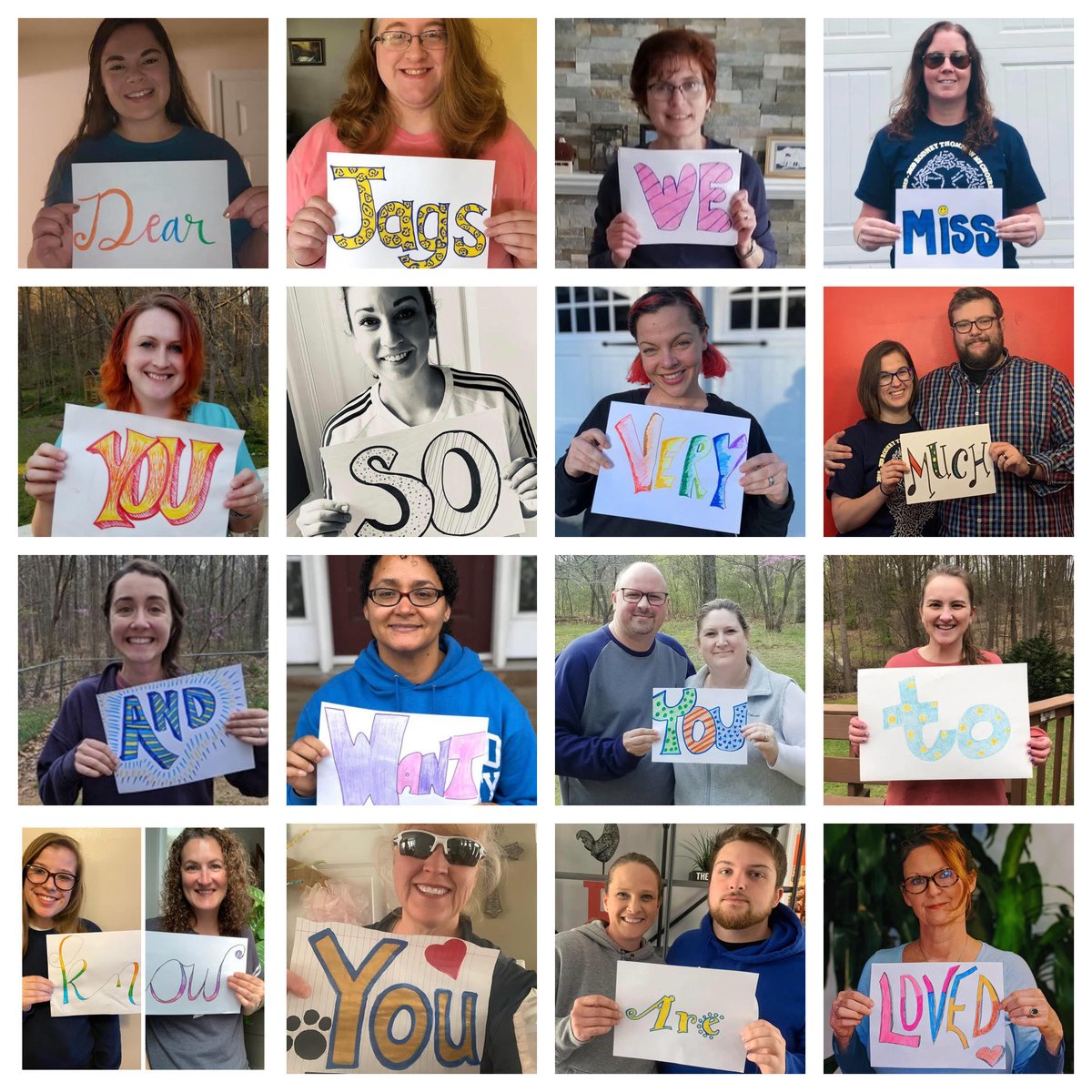 A message to our students, we are thinking of you, we miss you, and we love you! #ThompsonJags #SCPSStrong