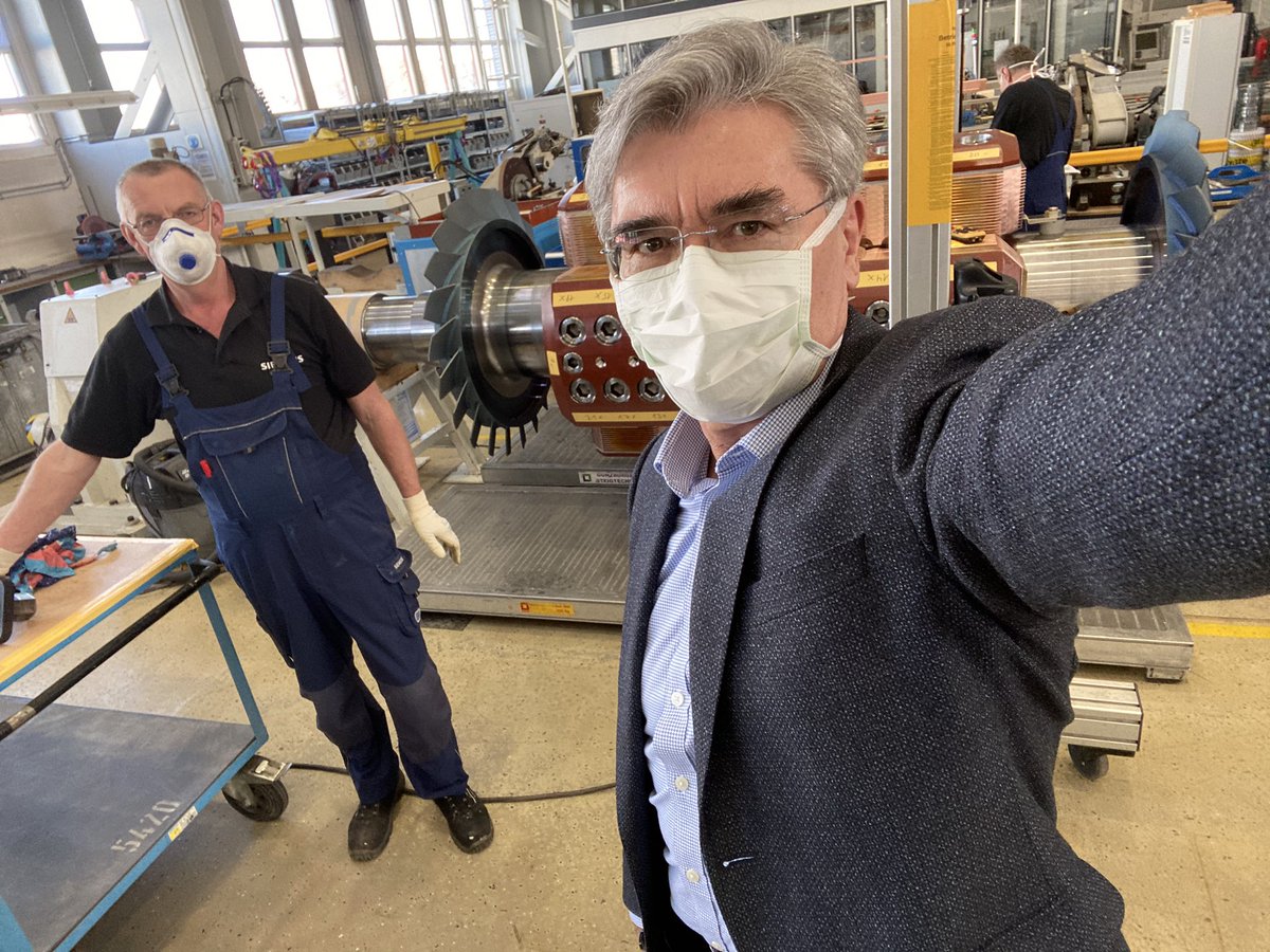 JoeKaeser's tweet photo. Visiting our factories to thank our people for their dedication, as they can’t work from home to serve customers and society. Of course, w/face masks since health&amp;safety of our people matter most.Was important to do. Only my smartphone didn’t recognize me anymore. #TogetherWeCan https://t.co/P23pEuNllD