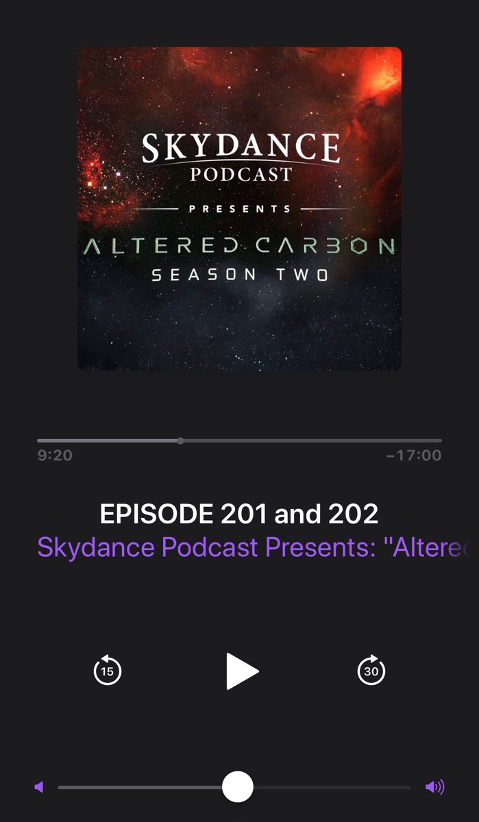 Have you listened to the <a href="/Skydance/">Skydance</a> Podcast Presents: <a href="/AltCarb/">Altered Carbon</a> Season 2 yet?  #AlteredCarbon show runner <a href="/alisonschapker/">Alison Schapker</a> breaks down the full season! Get your listen on where all podcasts are found. smarturl.it/su323x