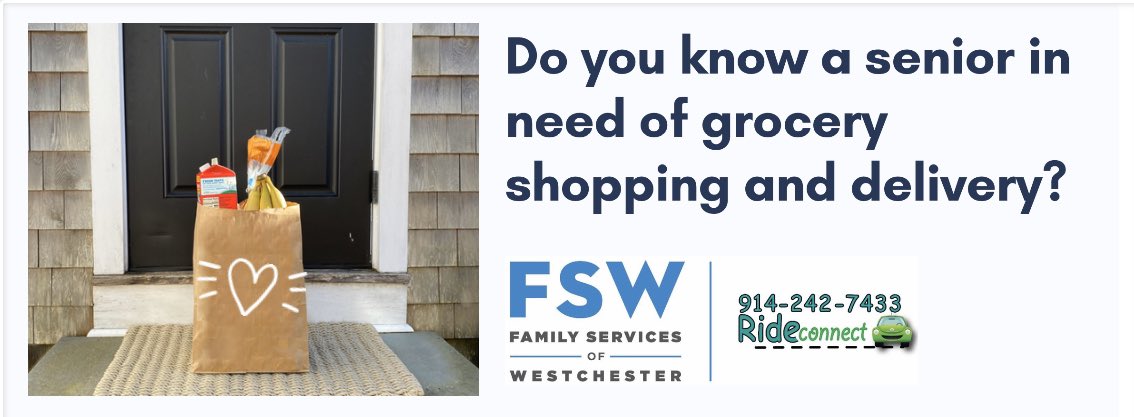 FSWestchester's tweet photo. Westchester residents aged 60+: we have volunteers available for grocery shopping and doorstep delivery. Contact us: https://t.co/iPR8tJkSS4 #COVIDkindness #westchestercounty #seniors https://t.co/8sgHttuvga