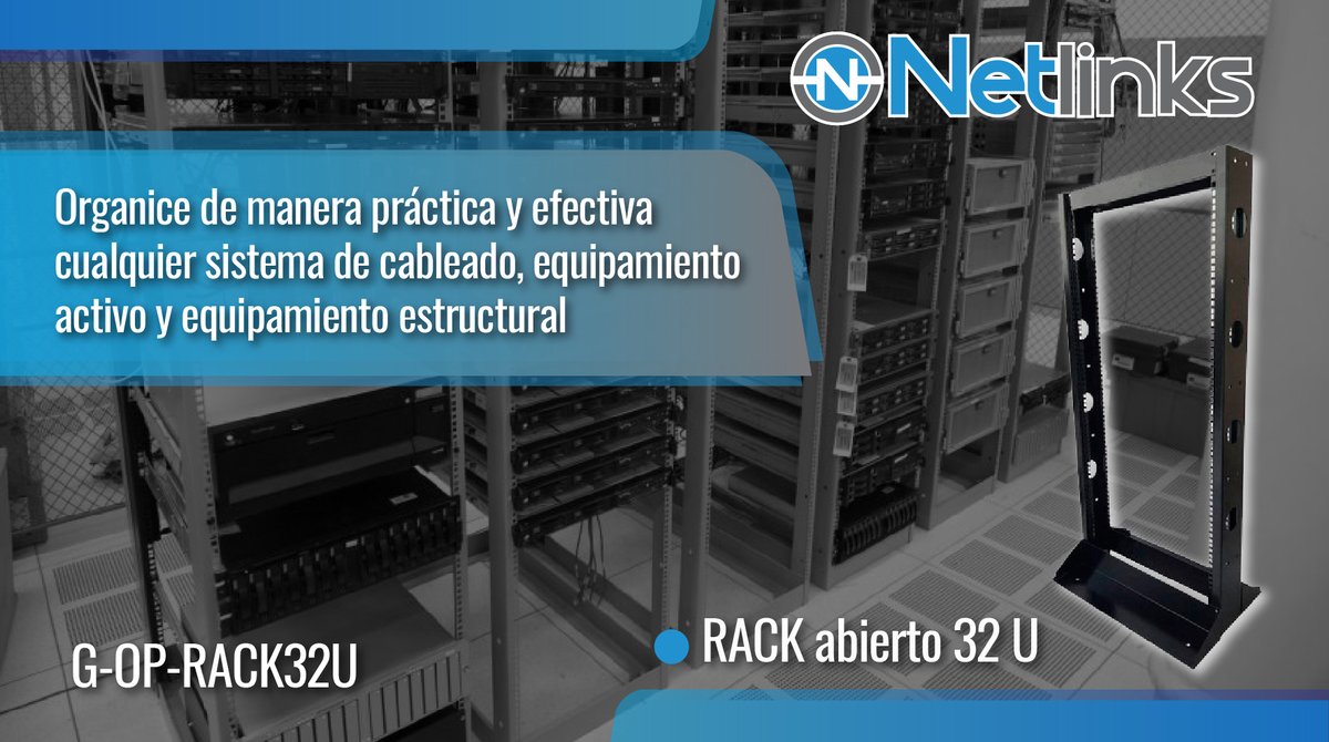netlinks_1's tweet image. Rack Abierto 32U

Solicite su catálogo online
netlinks3@gmail.com

NETLINKS te acerca a la tecnología !

#NETLINKS  #Tecnología  #CableUTP #Cables #Redes #Accesorios #Sistemas #Mayoristas  #Ventas #VentasAlMayor #Distribuidores #Pty #Vzla #6Marzo #Computación  #Técnico