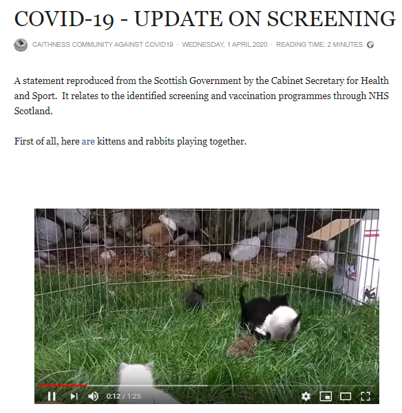 A statement from the Scottish Government regarding the temporary pause to the identified NHS screening and vaccination programmes as a result of #covid19

facebook.com/notes/caithnes…