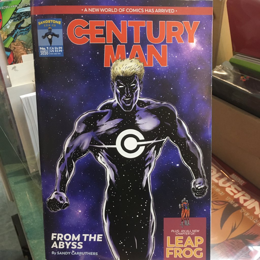strangeadventrz's tweet photo. Hey, we actually did receive a new comic today after all! CENTURY MAN from PEI’s Sandstone Comics is on sale now from our pal @SGCarruthers! #centuryman #sandstonecomics #sandycarruthers #readmorecomics #newcomicbookday #ncbd https://t.co/3XFLTJWH4e