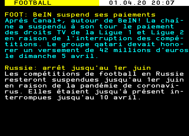 FOUT: BelN suspend ses paiements