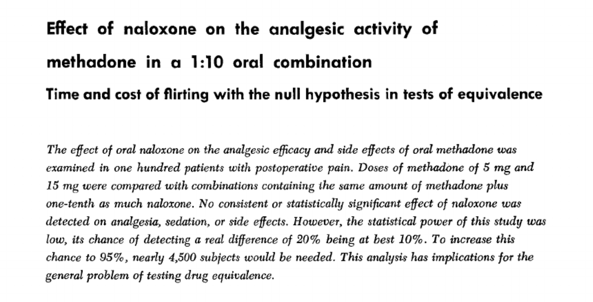 sirileknes's tweet image. Is anything ever new in science?
#openscience
#reproducibilityCrisis
1974 paper:

Effect of naloxone on the analgesic activity of methadone in a 1:10 oral combination; 
Time and cost of flirting with the null hypothesis in tests of equivalence

ascpt.onlinelibrary.wiley.com/doi/abs/10.100…