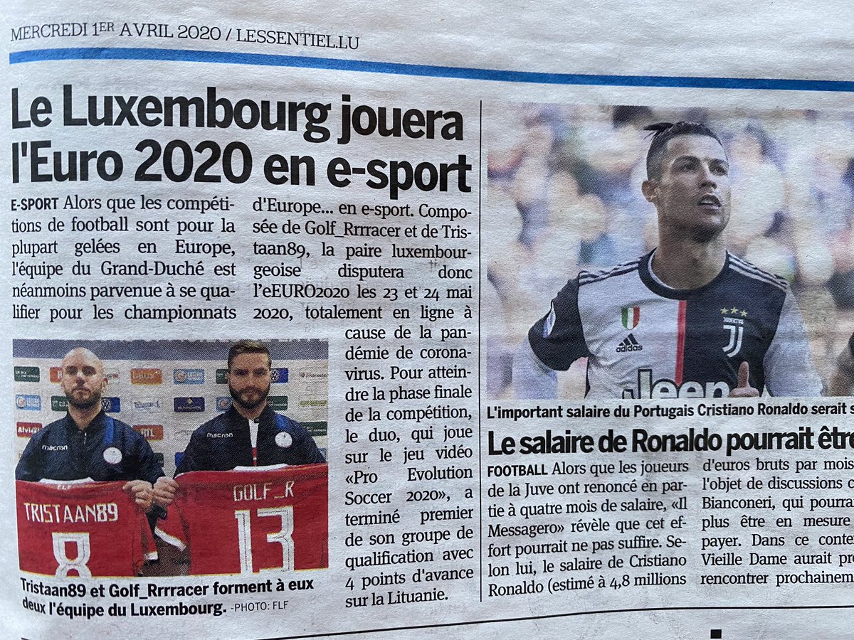 WissmannSteve's tweet photo. 💪🇱🇺💪@Golf_Rrrrracer 
#eSports #pes2020 #eeuro2020 #roudeleiwhuelse https://t.co/H1ApuU6Gy1