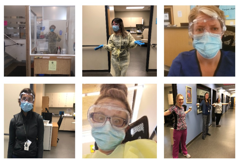 PthwysKingston's tweet image. While we're able to work offsite, our clinic colleagues aren't. We offer a HUGE thank you to the medical teams @KingstonCHC's three sites: Weller Ave., @StreetHealthYGK and Napanee (shown here rockin' that #PPE) for keeping our clients and and community healthy and safe.
