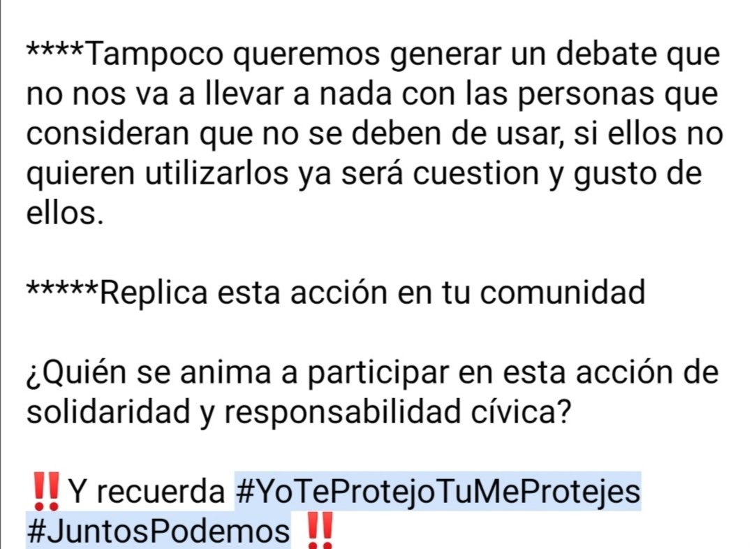 #YoTeProtejoTúMeProteges #cubrebocas #JuntosPodemos
