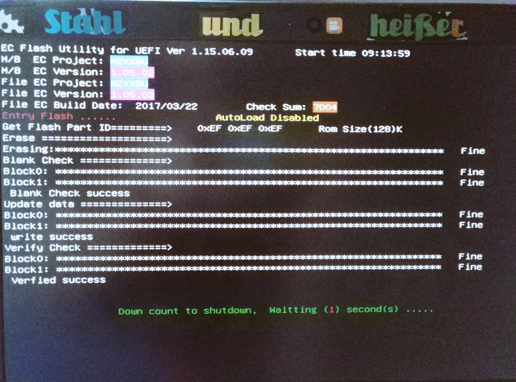 OrangeCMS's tweet photo. A year ago I bought an X230 and put #coreboot #firmware on it using #flashrom. On my N240BU, I ran @AMI_PR's AFU (https://t.co/h8xYGkWYQL) and EC flash utility for #UEFI. It worked like a charm. :) Could 2020 be the year of AMI going fully open source? That would be awesome. \o/ https://t.co/1teOn1MyB2