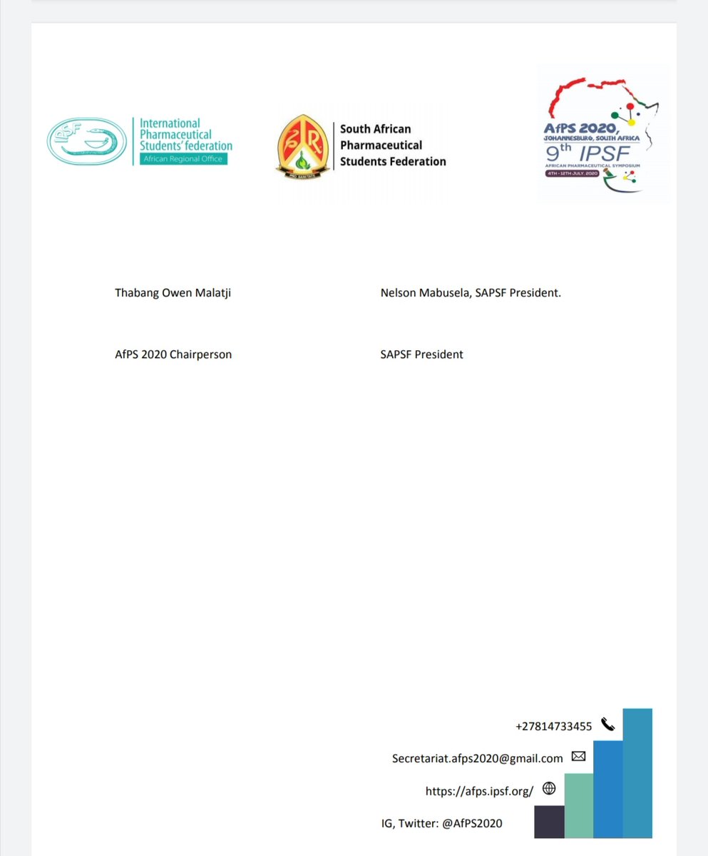 9th IPSF African Pharmaceutical Symposium 2020🇿🇦 tweet media