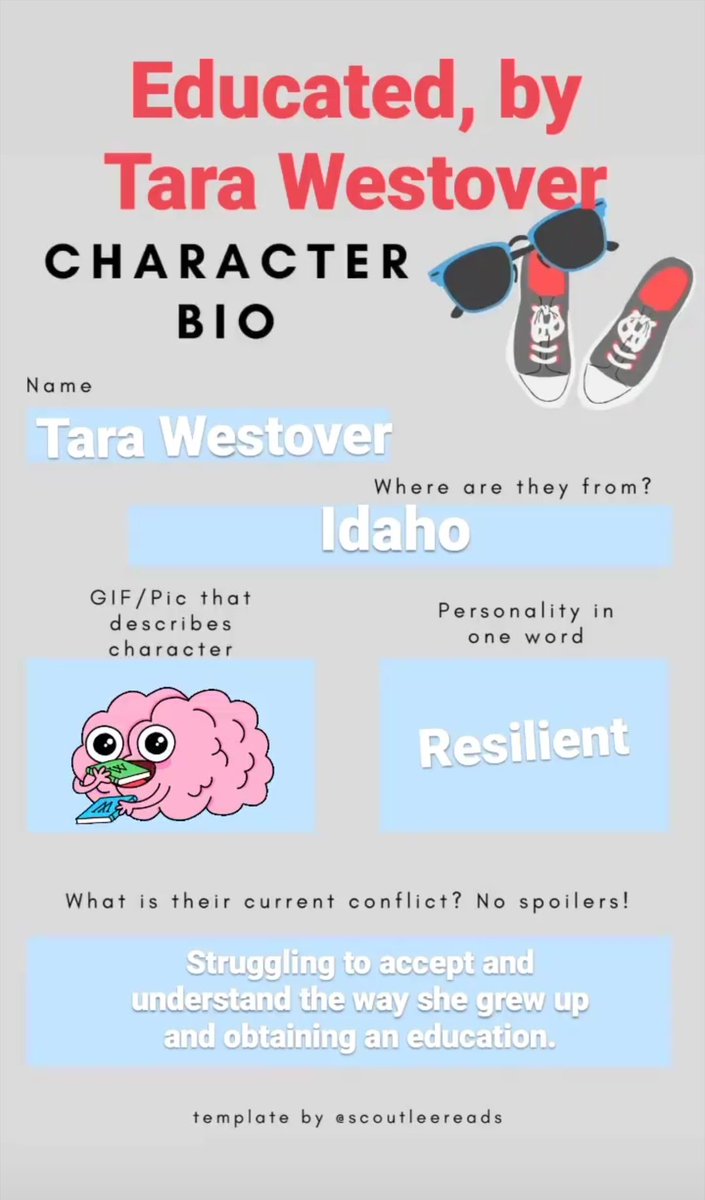 becky_coffin_'s tweet photo. Was so busy planning I almost forgot #DigitalBookClub! Don't forget to tell us about your #character today! I've included a template below, feel free to use! My book is #Educated by #TaraWestover. It's an amazing memoir--check it out! #jmlreads https://t.co/QsgciRufgj